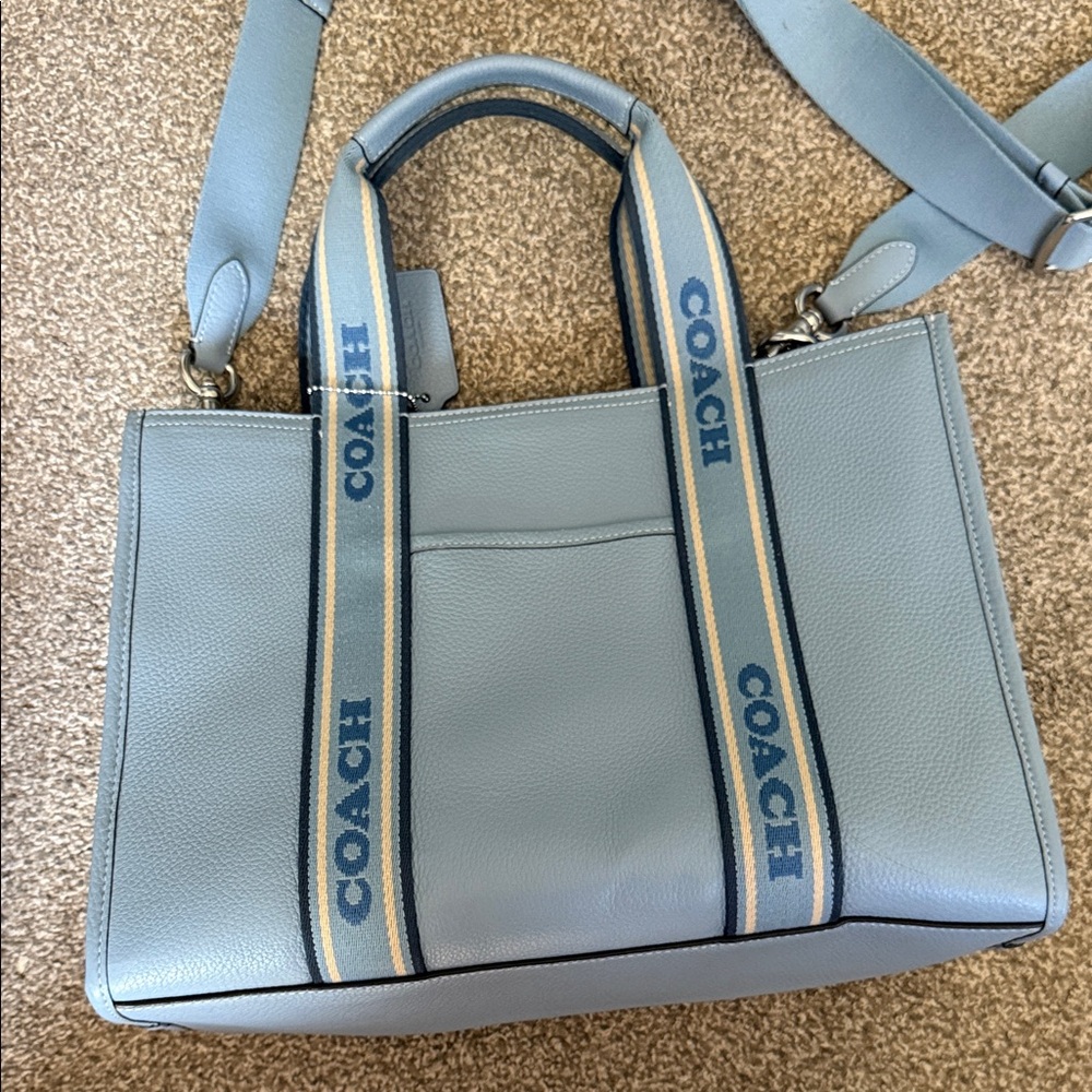 COACH Blue Leather Tote Large | Smith Tote - Picture 8 of 8